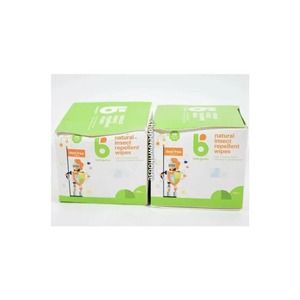 2 Babyganics Natural Insect Repellent Wipes 15ct Each Box Total of 30 Deet Free